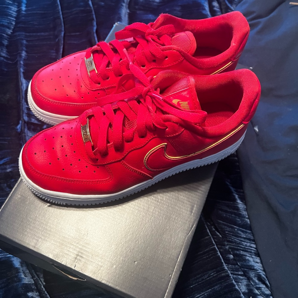 Red and Gold Air Force 1's